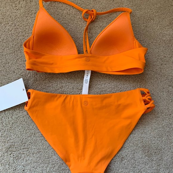 Lululemon Women's Deep Sea Top and Coastline Bottom, Vivid Amber, size 6/6 NWT - Picture 2 of 7